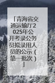 青海省交通运输厅2025年公开考录公务员拟录用人员的公示（第一批次）