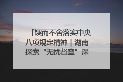 锲而不舍落实中央八项规定精神｜湖南探索“无扰督查”深化基层减负