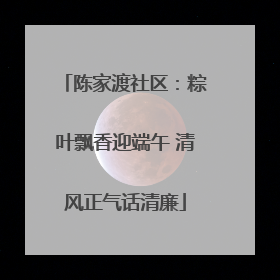 陈家渡社区：粽叶飘香迎端午 清风正气话清廉