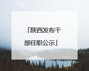 陕西发布干部任职公示