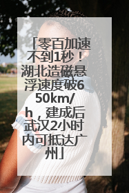 零百加速不到1秒！湖北造磁悬浮速度破650km/h，建成后武汉2小时内可抵达广州
