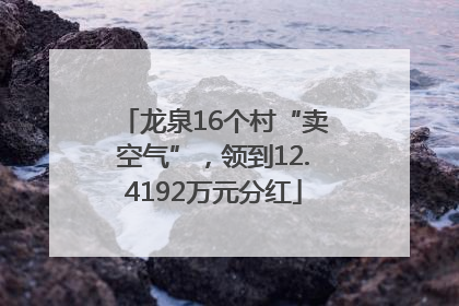 龙泉16个村“卖空气”，领到12.4192万元分红