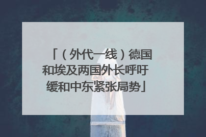 （外代一线）德国和埃及两国外长呼吁缓和中东紧张局势
