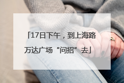 17日下午，到上海路万达广场“问招”去