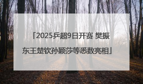2025乒超9日开赛 樊振东王楚钦孙颖莎等悉数亮相