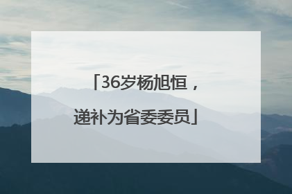 36岁杨旭恒，递补为省委委员