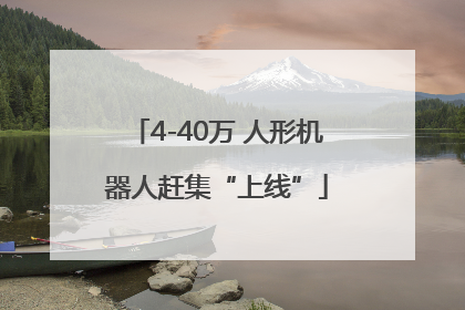 4-40万 人形机器人赶集“上线”