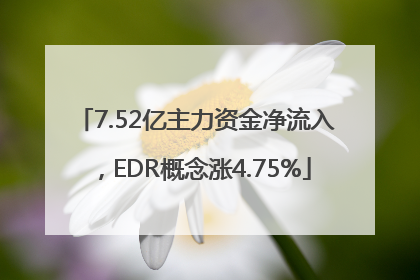 7.52亿主力资金净流入，EDR概念涨4.75%
